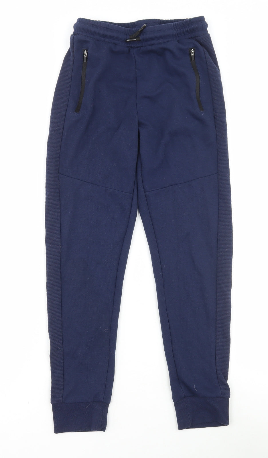 Dunnes Stores Boys Blue Cotton Jogger Trousers Size 10-11 Years Regular Tie