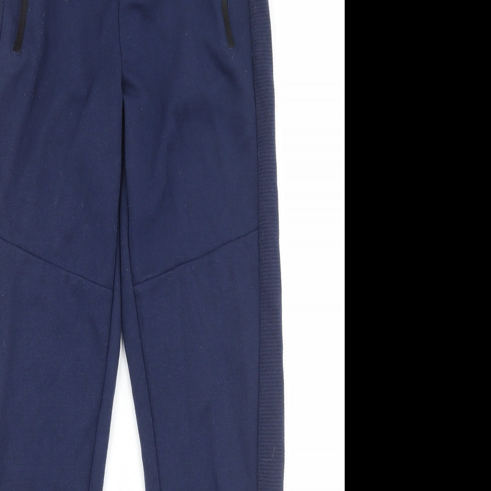 Dunnes Stores Boys Blue Cotton Jogger Trousers Size 10-11 Years Regular Tie