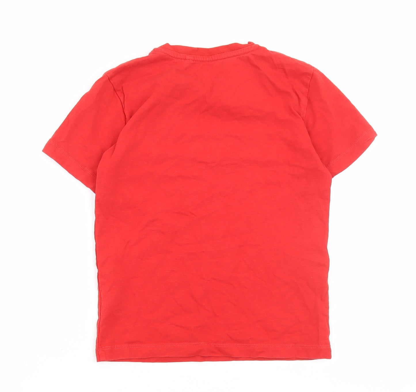 NEXT Boys Red Cotton Basic T-Shirt Size 5 Years Round Neck