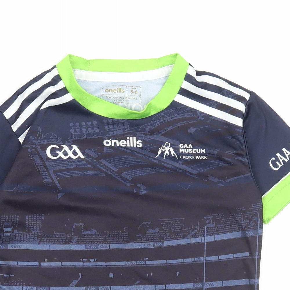 Oneills Boys Blue Polyester Basic T-Shirt Size 5-6 Years Round Neck - Dublin