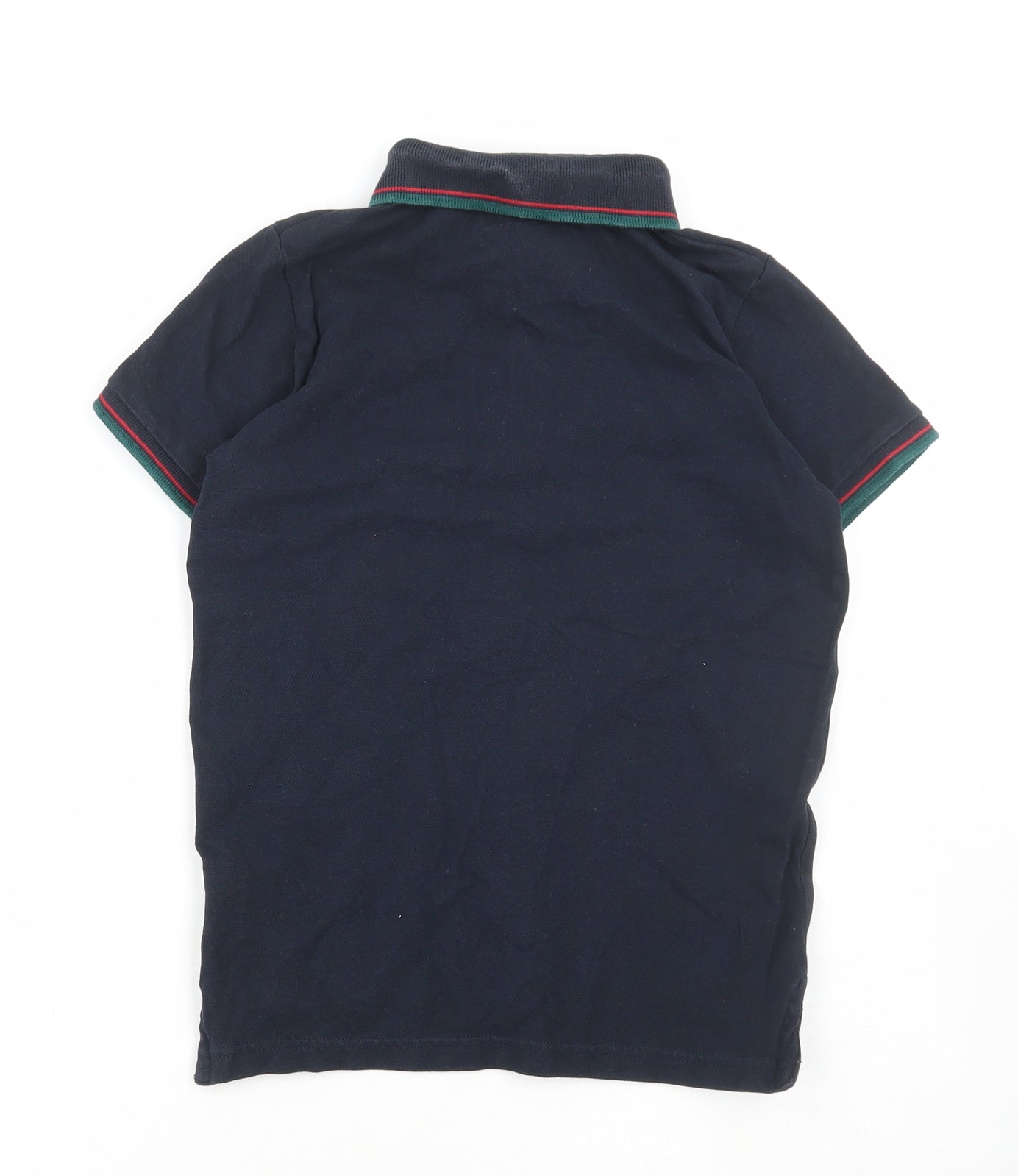 NEXT Boys Black Cotton Basic Polo Size 8 Years Collared Button