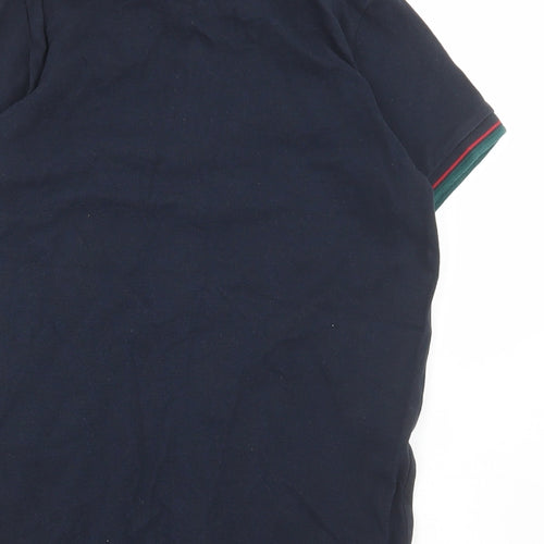 NEXT Boys Black Cotton Basic Polo Size 8 Years Collared Button