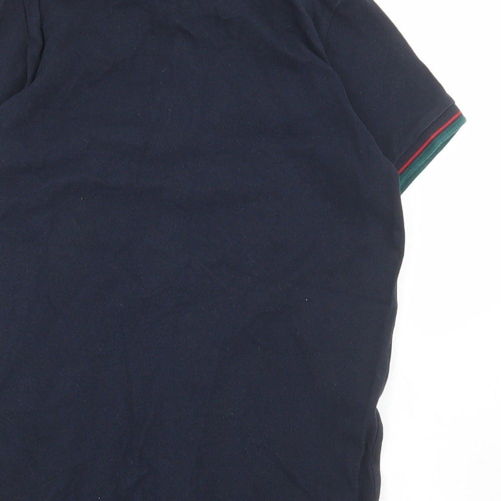 NEXT Boys Black Cotton Basic Polo Size 8 Years Collared Button
