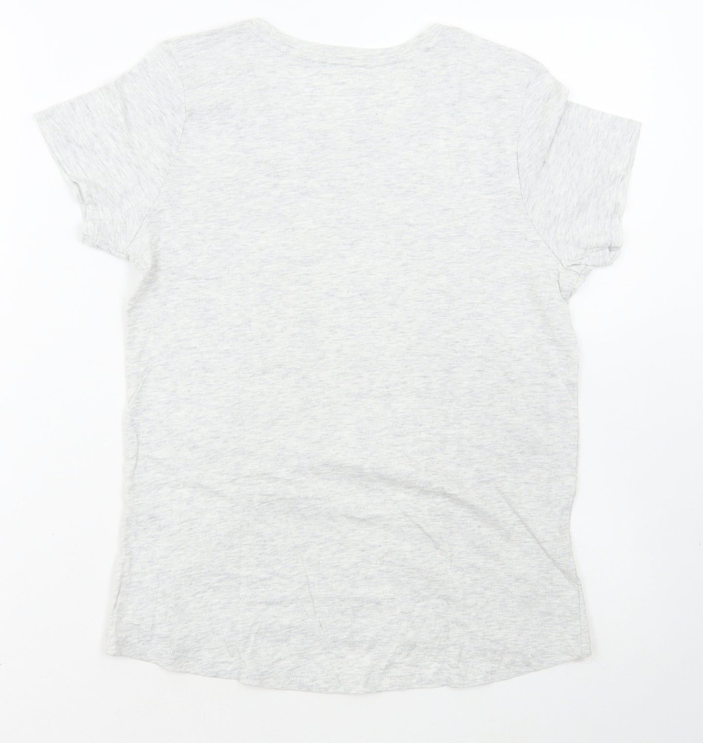 Member's Mark Womens Grey Cotton Basic T-Shirt Size 14 Scoop Neck - Parrot