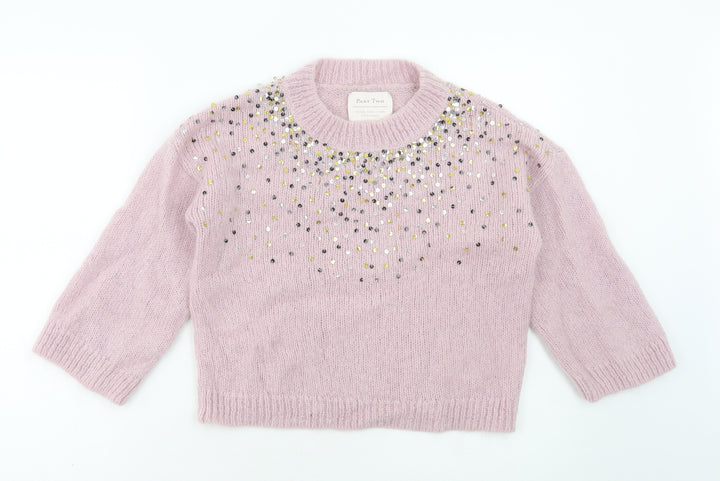 Part Two Womens Pink Scoop Neck Polyamide Pullover Jumper Size XS