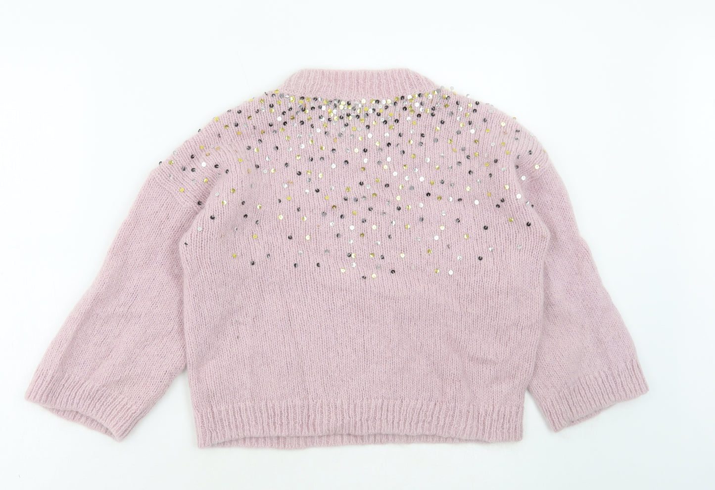 Part Two Womens Pink Scoop Neck Polyamide Pullover Jumper Size XS