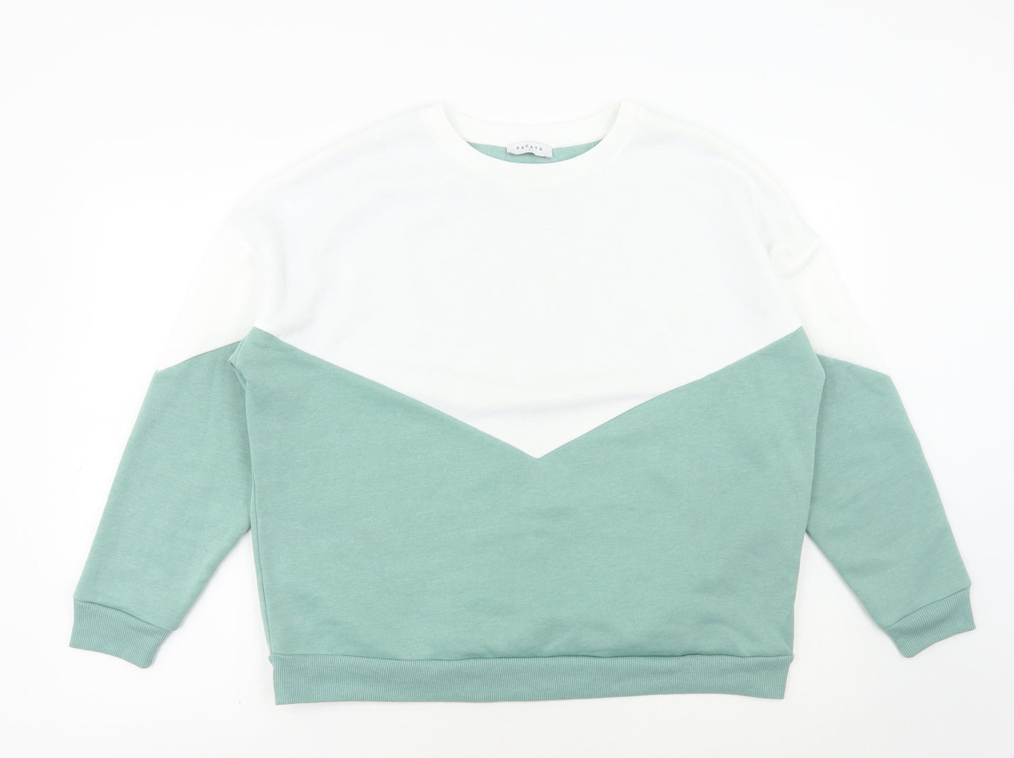 Matalan Womens Green Colourblock Polyester Pullover Sweatshirt Size L Pullover