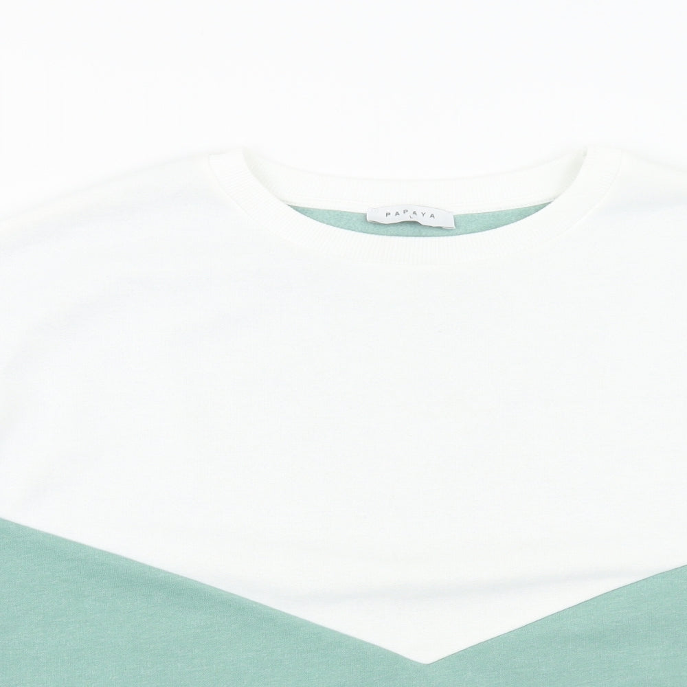 Matalan Womens Green Colourblock Polyester Pullover Sweatshirt Size L Pullover