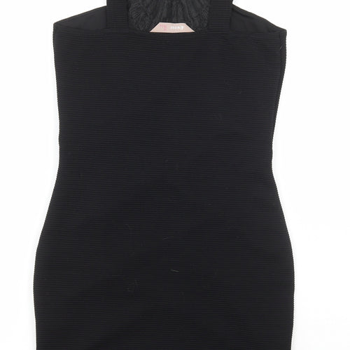 Alwear Womens Black Polyester Bodycon Size 10 Scoop Neck Pullover