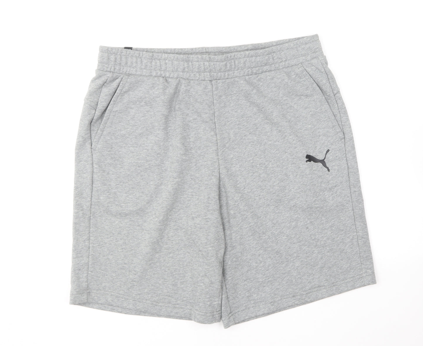 PUMA Mens Grey Cotton Sweat Shorts Size XL L9 in Regular Drawstring