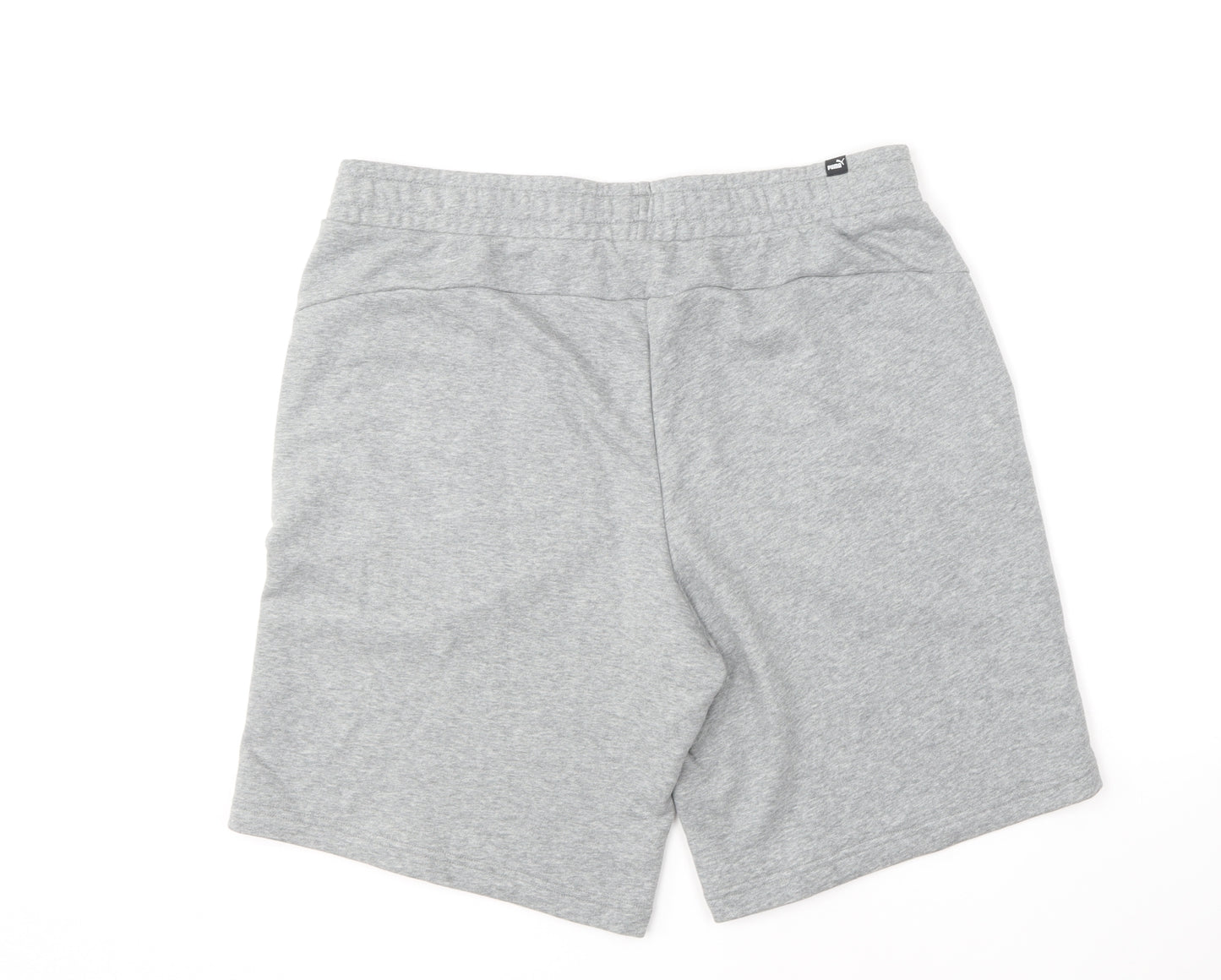 PUMA Mens Grey Cotton Sweat Shorts Size XL L9 in Regular Drawstring