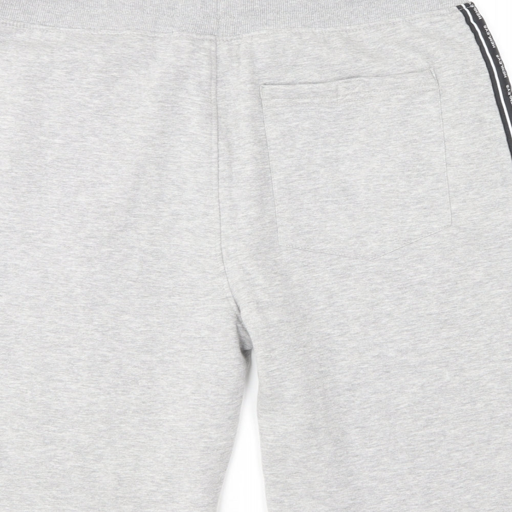 Henleys Mens Grey Cotton Sweat Shorts Size XL L12 in Regular Drawstring