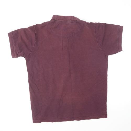 Capsule Mens Purple Cotton Polo Size L Collared Pullover
