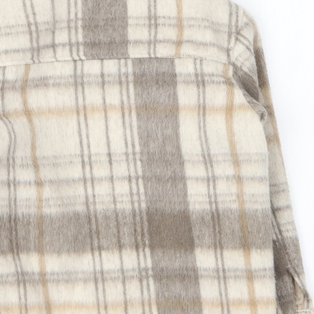 Primark Girls Brown Plaid Jacket Size 8-9 Years Button