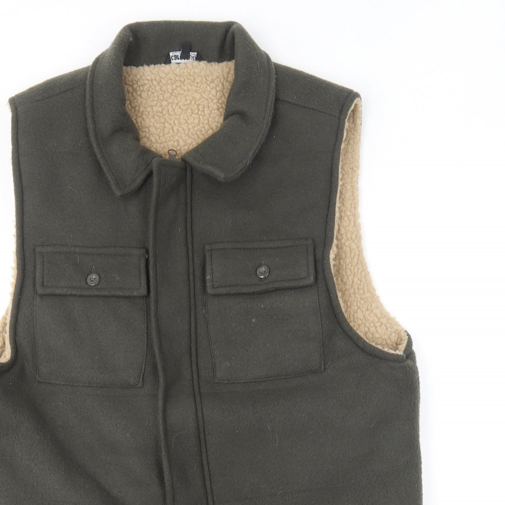 Cargo Quay Mens Green Gilet Jacket Size M Zip