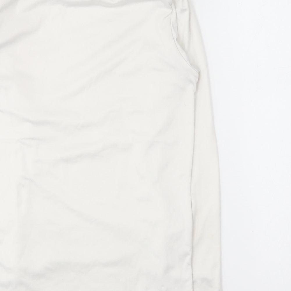 Precision Womens White Polyester Basic T-Shirt Size S Round Neck Pullover