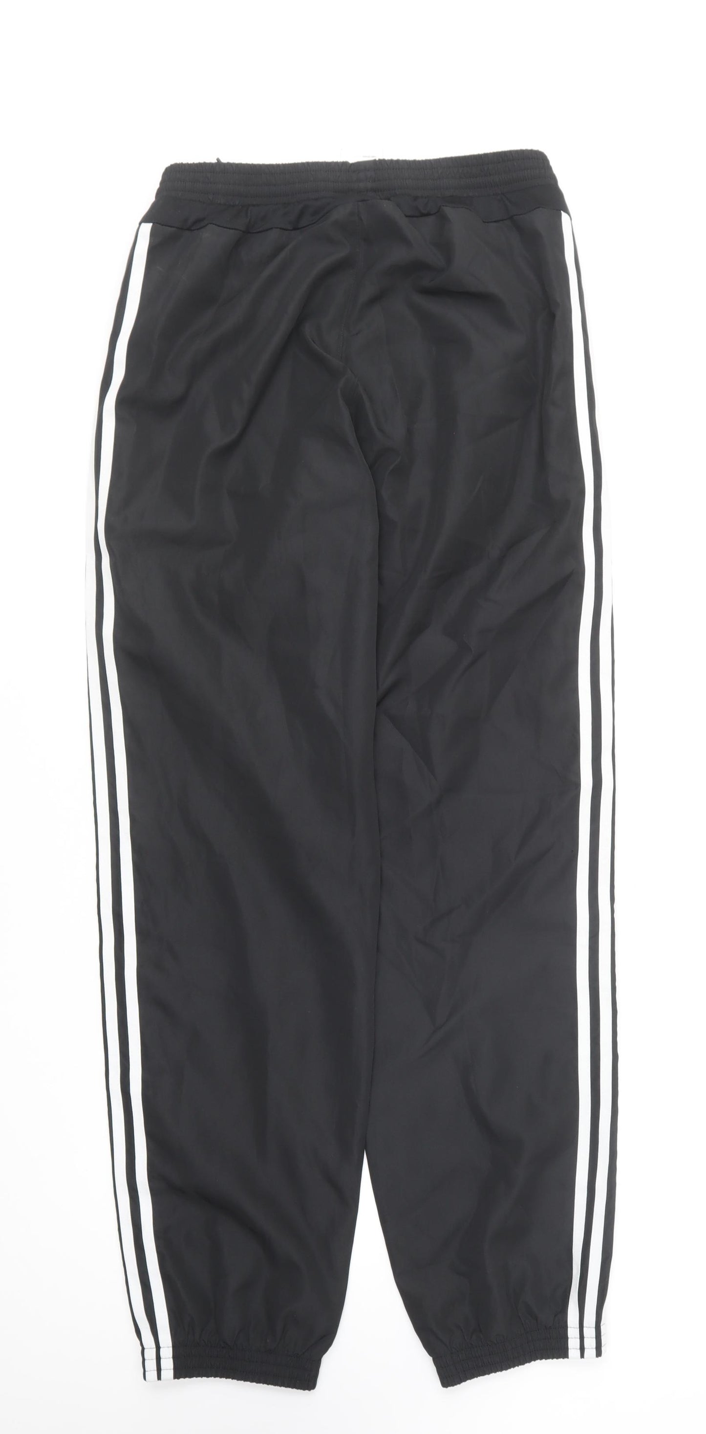 adidas Mens Black Polyester Jogger Trousers Size S L29 in Regular Drawstring