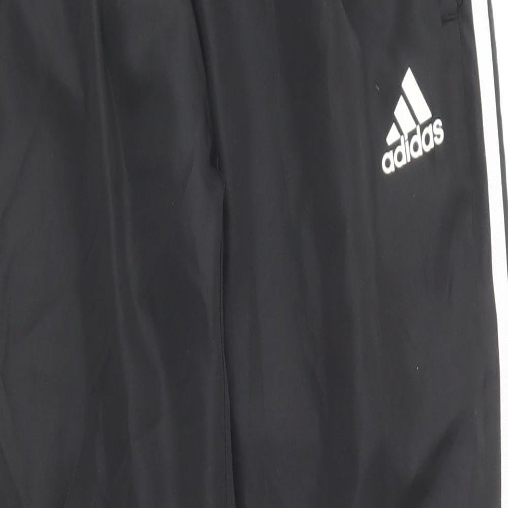 adidas Mens Black Polyester Jogger Trousers Size S L29 in Regular Drawstring