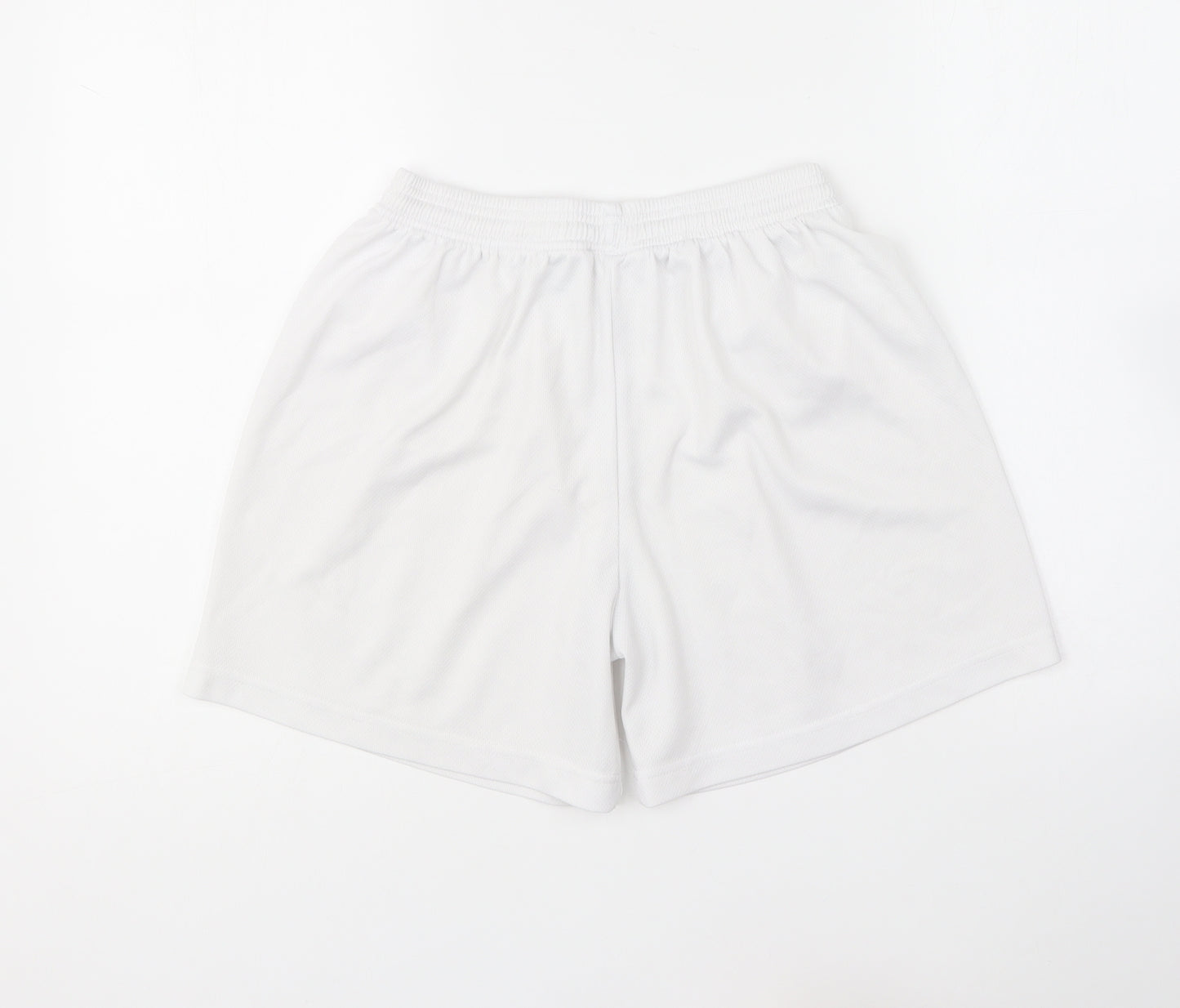 Medallion Mens White Polyester Sweat Shorts Size 30 in L6 in Regular Drawstring