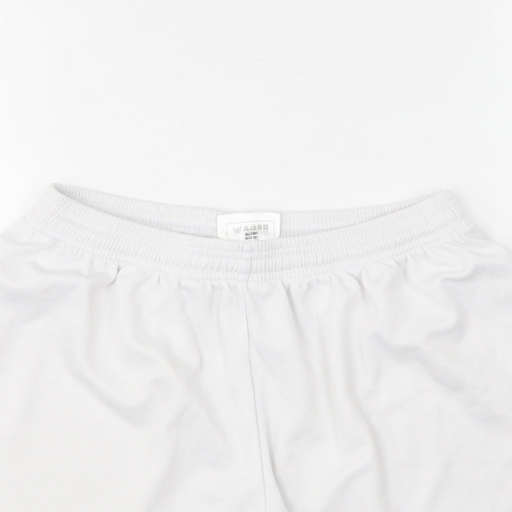Medallion Mens White Polyester Sweat Shorts Size 30 in L6 in Regular Drawstring