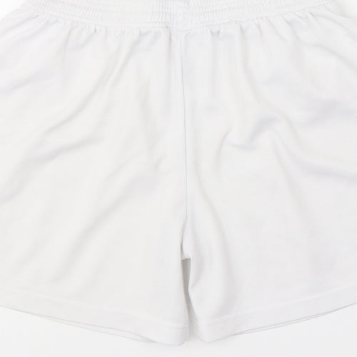 Medallion Mens White Polyester Sweat Shorts Size 30 in L6 in Regular Drawstring