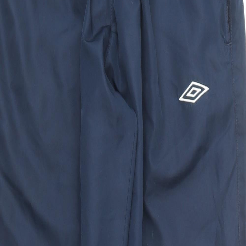 Umbro Mens Blue Polyester Jogger Trousers Size M L28 in Regular Drawstring