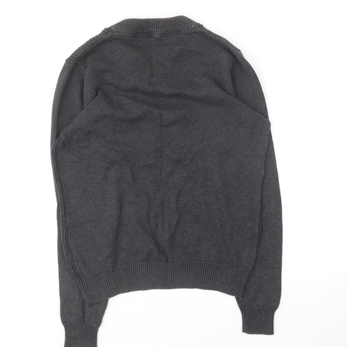 Cedar Wood State Mens Grey Round Neck Cotton Pullover Jumper Size S