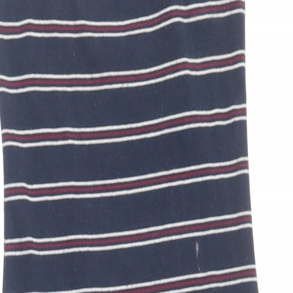 Bardot Womens Blue Striped Cotton Bodycon Size 8 Square Neck Pullover