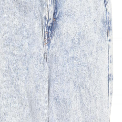 Pull&Bear Womens Blue Cotton Straight Jeans Size 28 in L27 in Regular Button