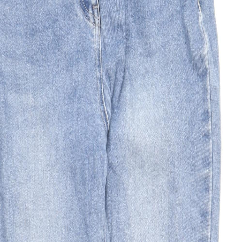 NEXT Womens Blue Cotton Skinny Jeans Size 12 L26 in Regular Button