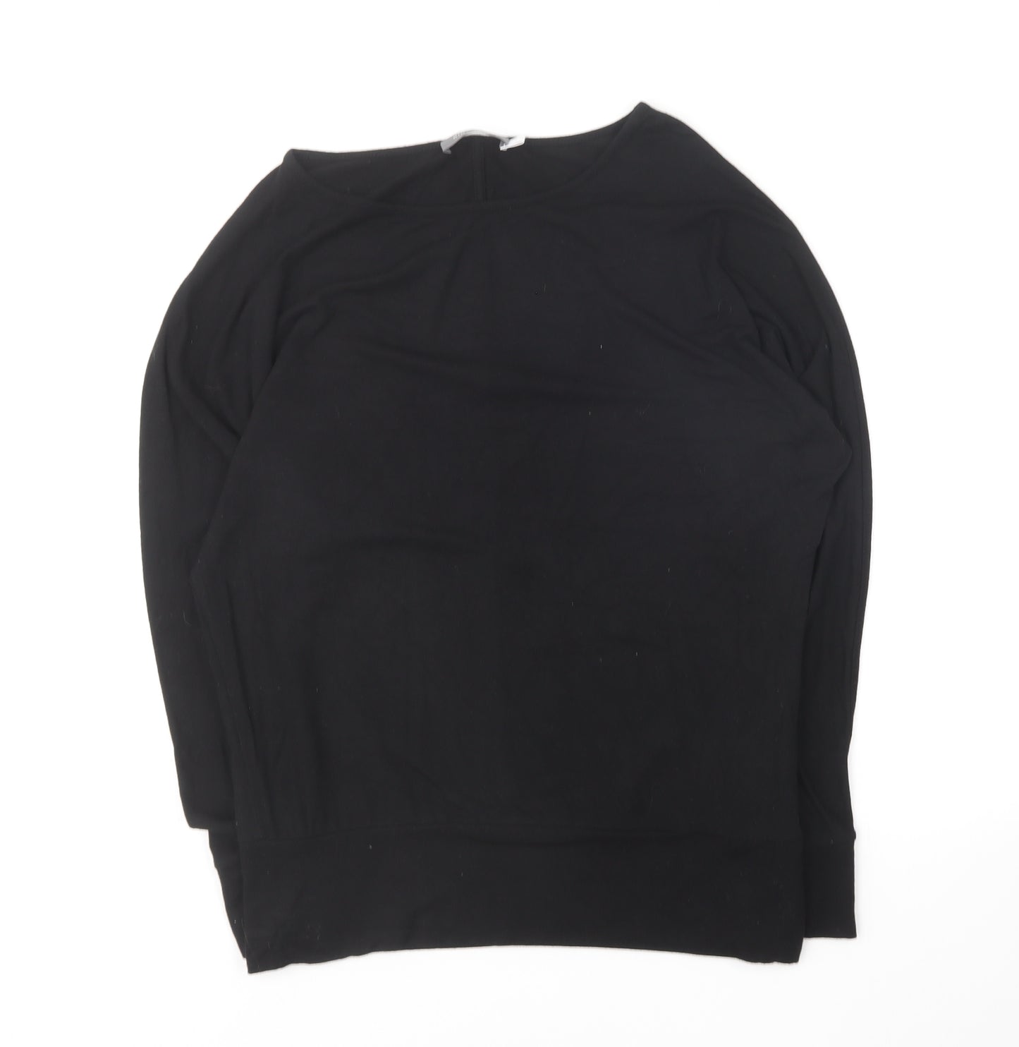 Mint Velvet Womens Black Round Neck Modal Pullover Jumper Size S