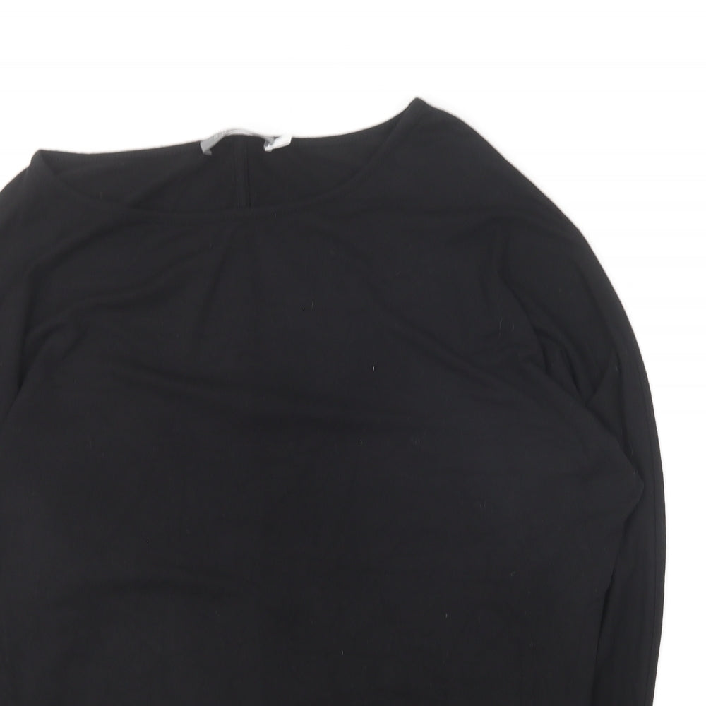 Mint Velvet Womens Black Round Neck Modal Pullover Jumper Size S