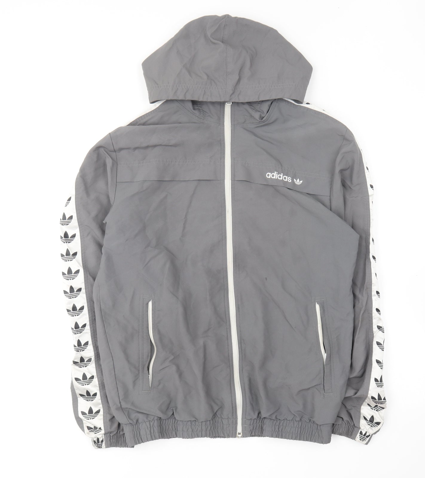 adidas Mens Grey Jacket Size M Zip
