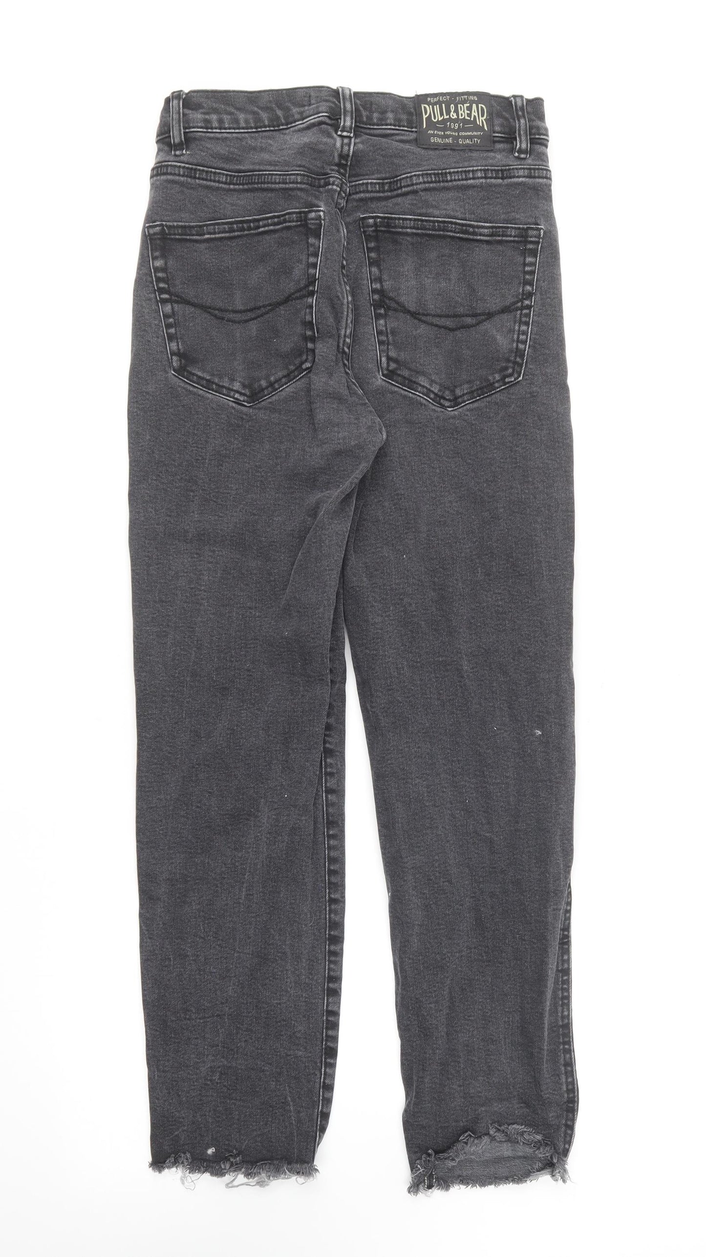 Pull&Bear Womens Grey Cotton Skinny Jeans Size 26 in L25 in Regular Button