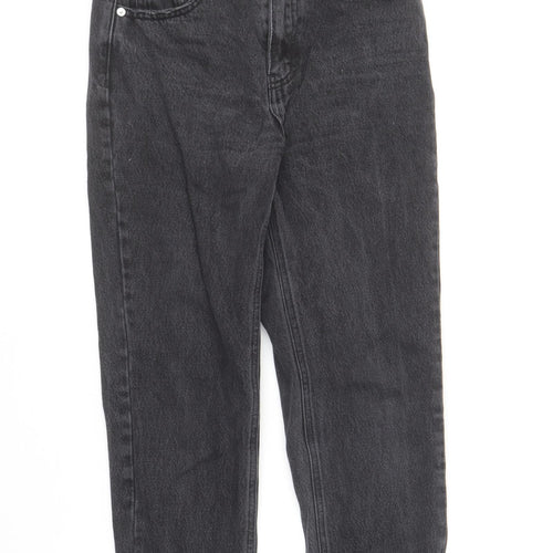 Pull&Bear Womens Black Cotton Mom Jeans Size 28 in L26 in Regular Button
