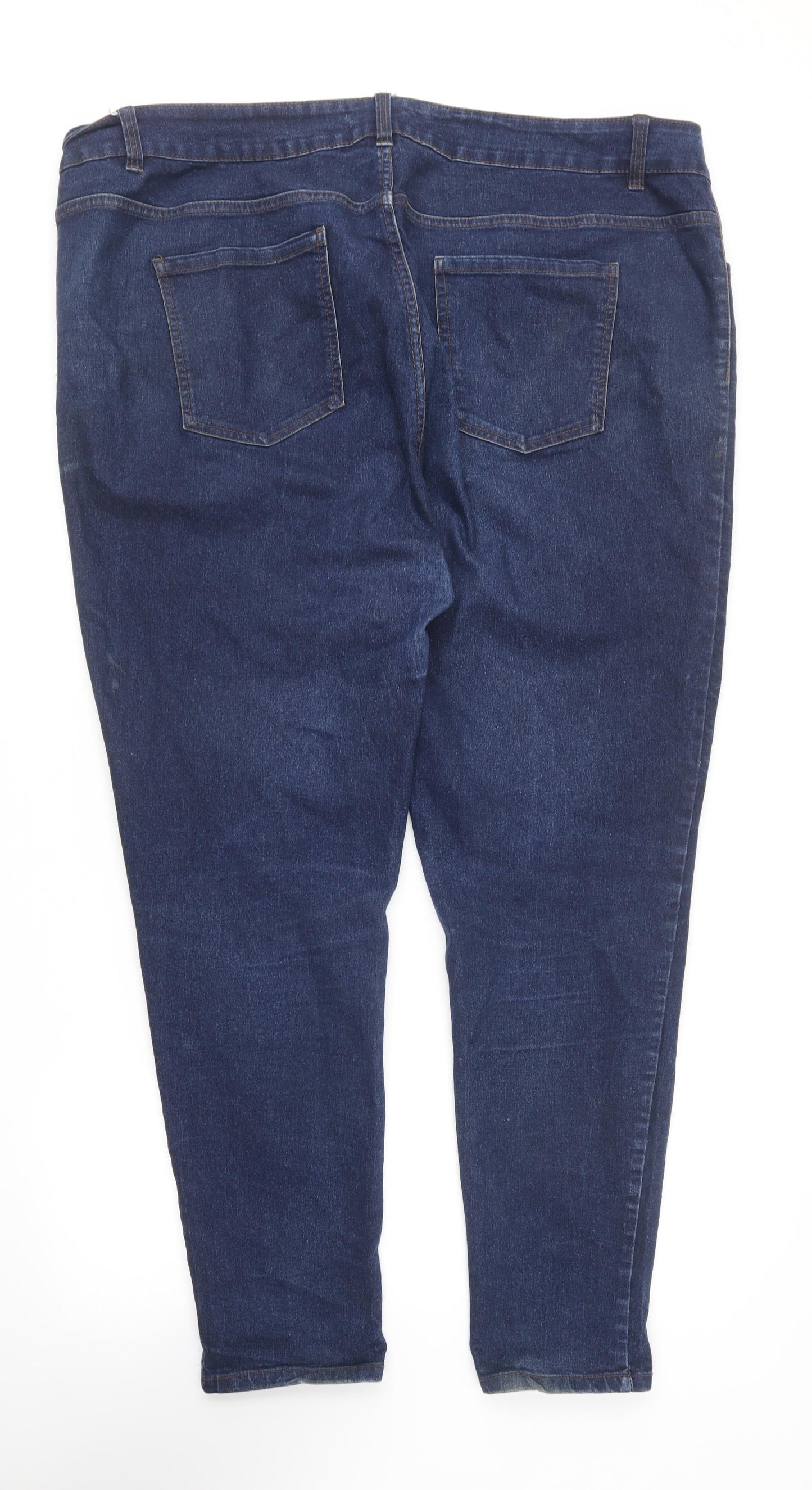 New Look Womens Blue Cotton Skinny Jeans Size 22 L28 in Regular Button