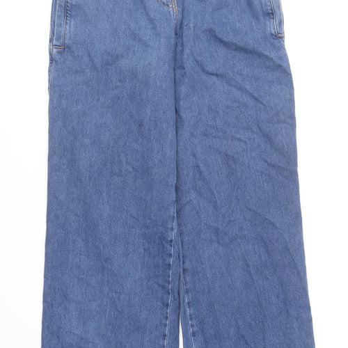 River Island Womens Blue Cotton Straight Jeans Size 10 L32.5 in Regular Hook & Loop