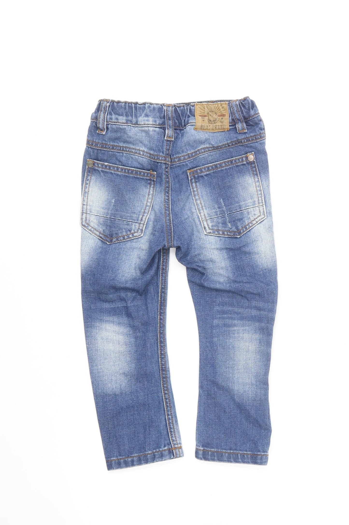 NEXT Boys Blue Cotton Straight Jeans Size 2 Years Regular Button