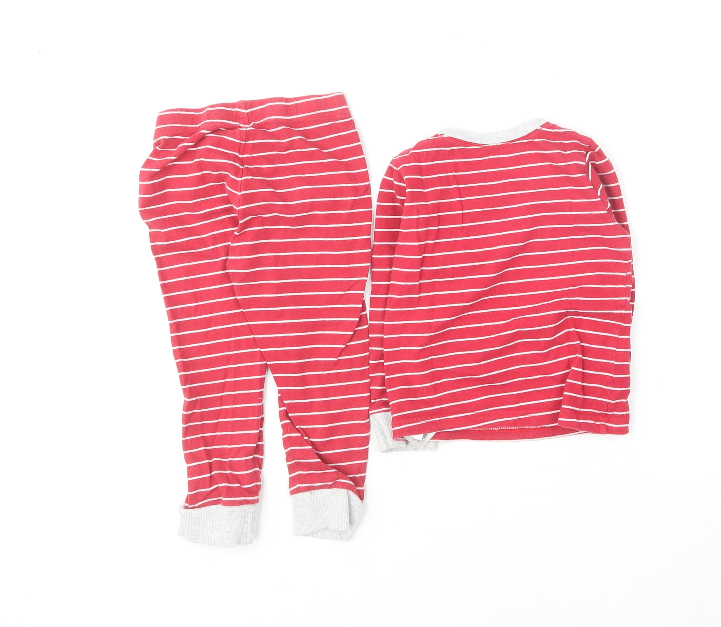 Mothercare Boys Red Striped Cotton Pyjama Set Size 2-3 Years Pullover