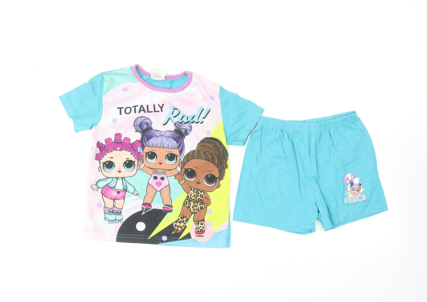 Preworn Girls Black Solid Cotton Top Pyjama Set Size 5-6 Years Pullover - LOL Surprise