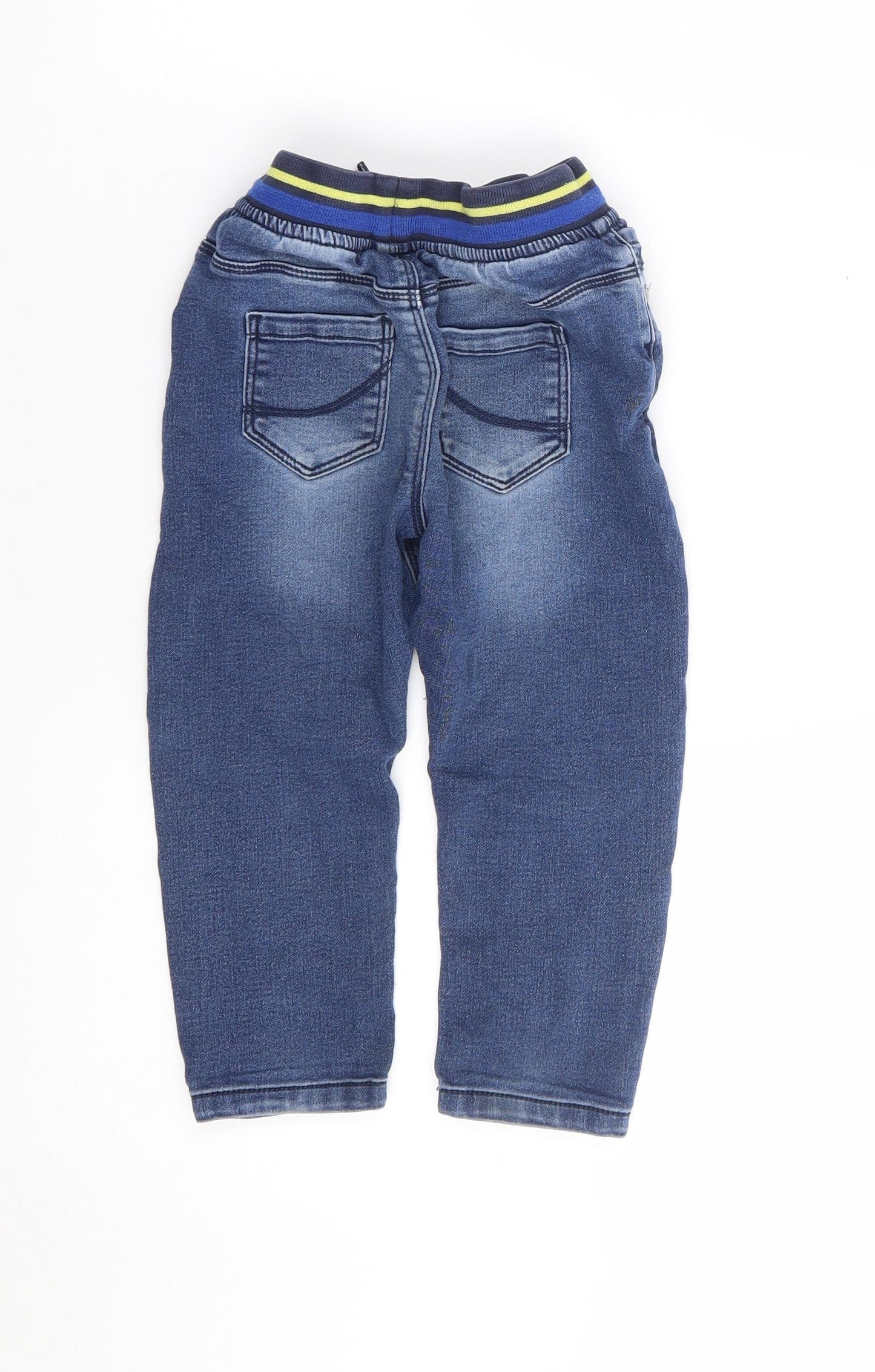 Dunnes Boys Blue Cotton Straight Jeans Size 3-4 Years Regular Tie