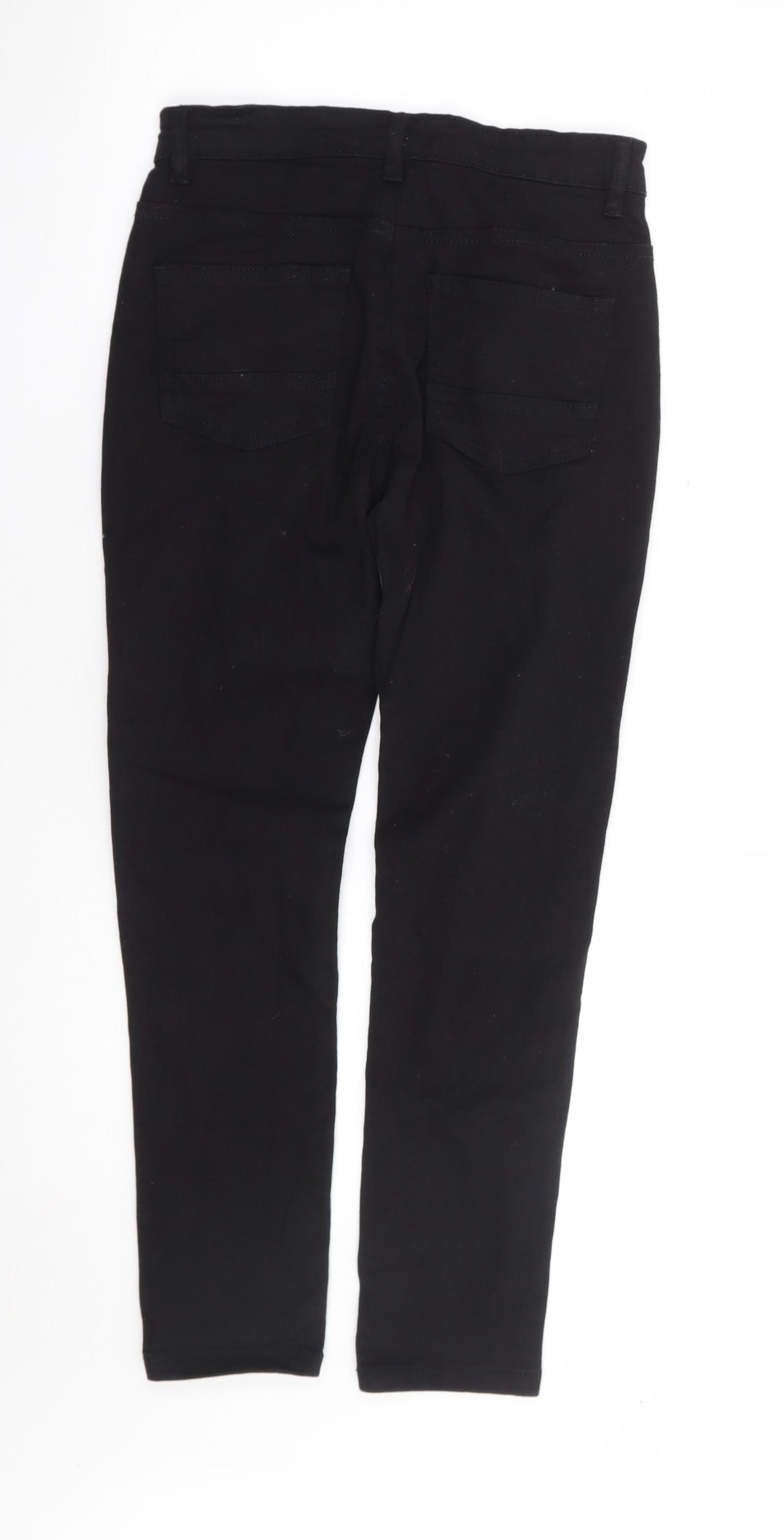 Pep & Co Girls Black Cotton Skinny Jeans Size 10-11 Years Regular Zip