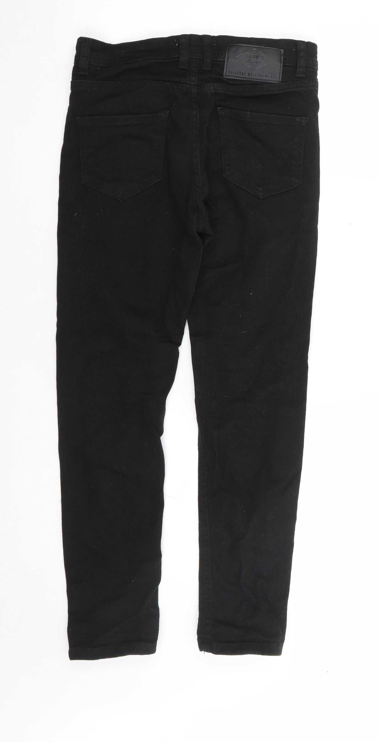 Lee Cooper Boys Black Cotton Skinny Jeans Size 11-12 Years Regular Zip