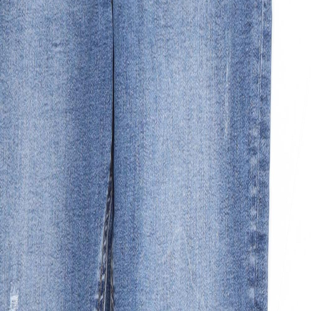 TU Girls Blue Cotton Skinny Jeans Size 14 Years Regular Zip - Distressed