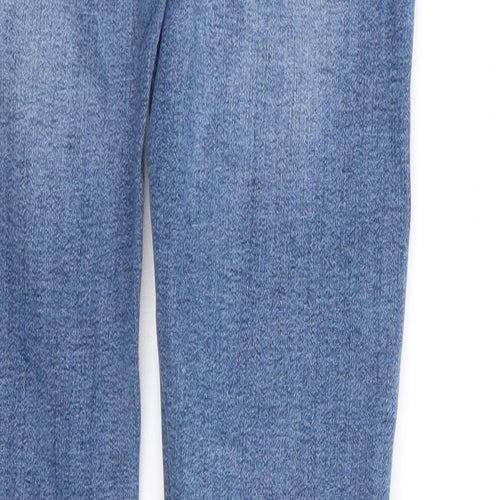 TU Girls Blue Cotton Skinny Jeans Size 14 Years Regular Zip - Distressed