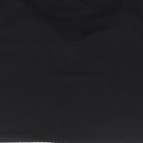 Dunnes Womens Black Polyester Cropped Polo Size 2XL Collared - Ribbed