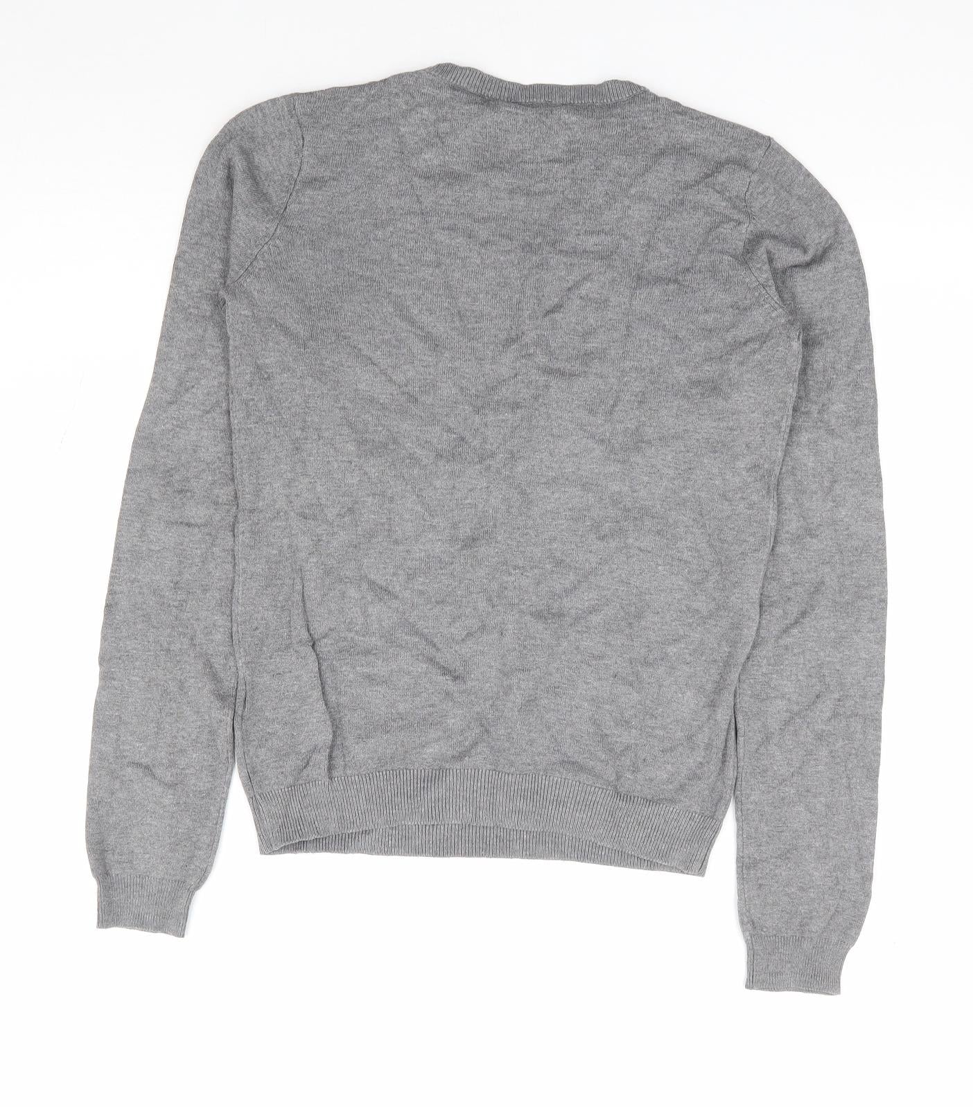H&M Womens Grey Round Neck Viscose Pullover Jumper Size XS
