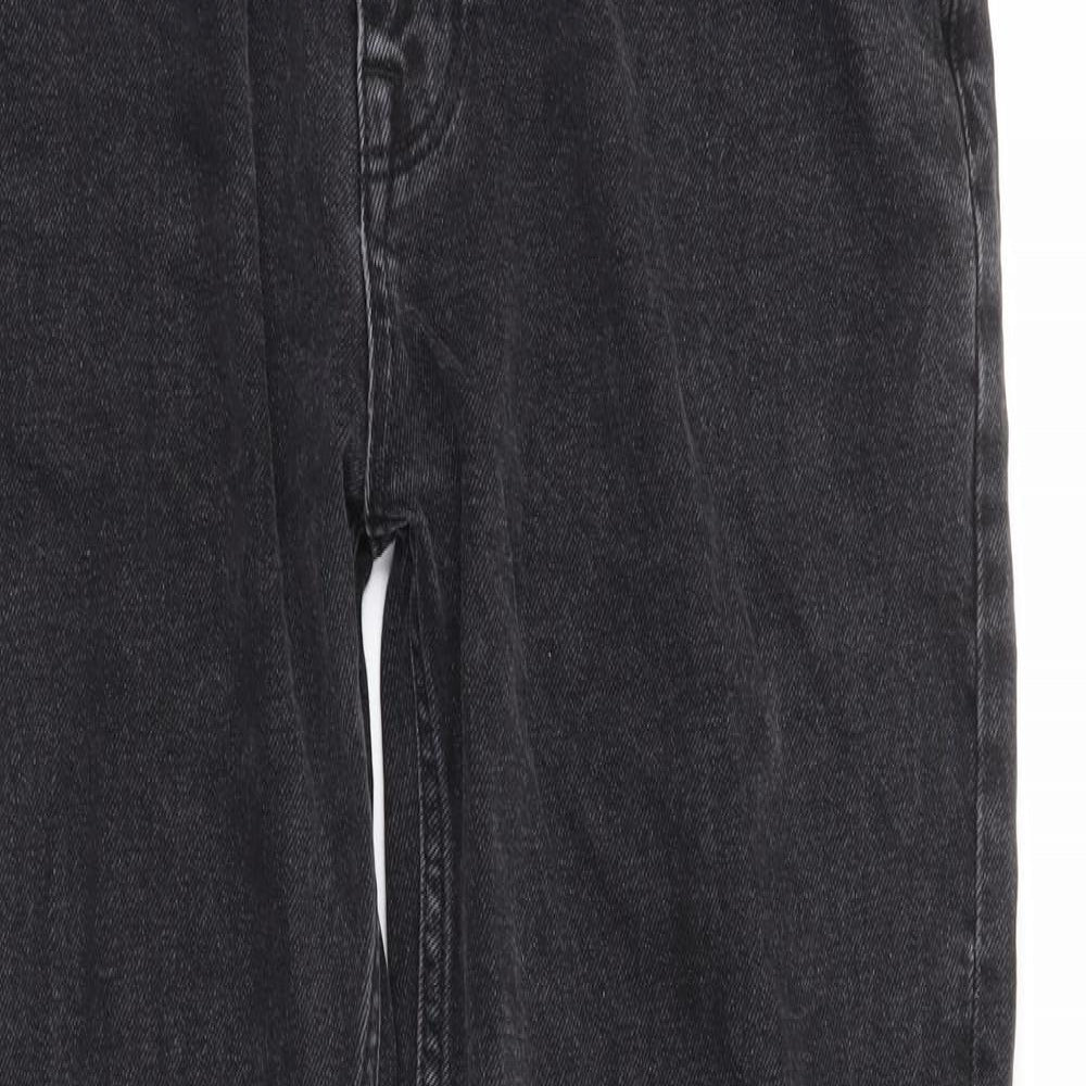 ASOS Mens Black Cotton Straight Jeans Size 32 L32 in Regular Zip