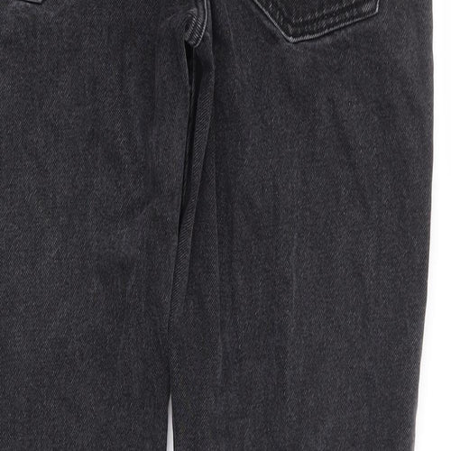 ASOS Mens Black Cotton Straight Jeans Size 32 L32 in Regular Zip