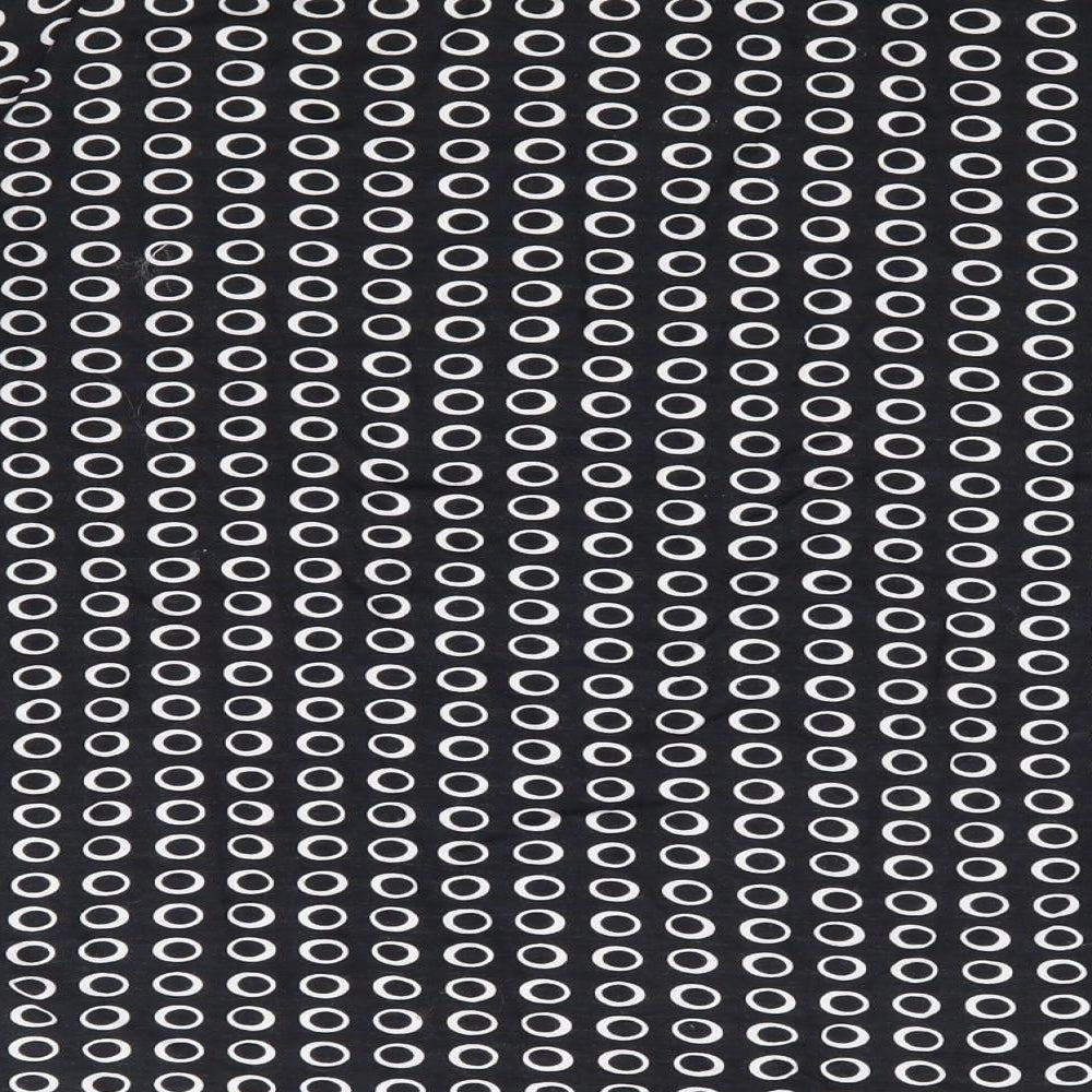 monari Womens Black Geometric Viscose Jersey T-Shirt Size 14 Boat Neck